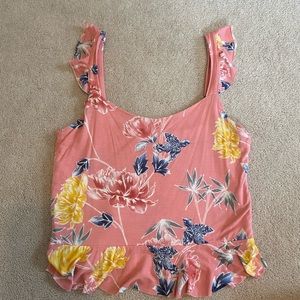Floral Print Cropped Tank Top